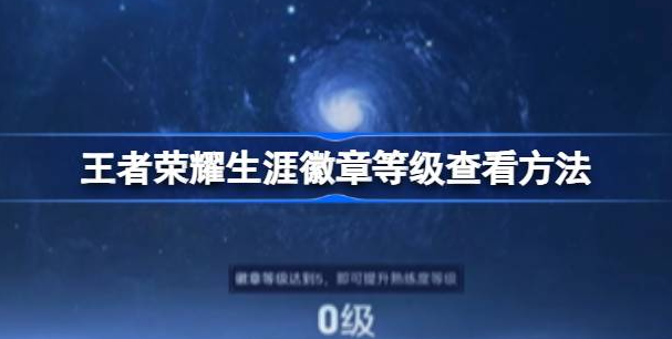 王者荣耀生涯徽章等级怎么看-王者荣耀生涯徽章等级查看方法说明
